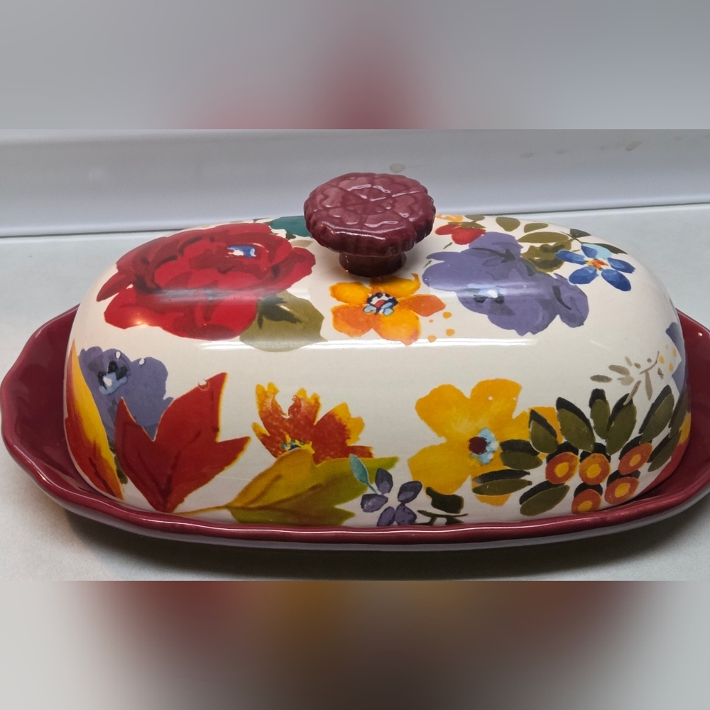 The Pioneer Woman Floral Butter Dish